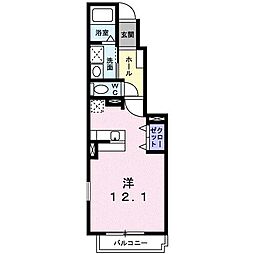パストラーレ道後B ワンルームの間取図画像