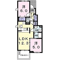 モンテグリシーヌ 2LDKの間取図画像