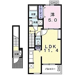 メゾン・リヴィエール 1LDKの間取図画像