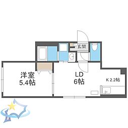 札幌市営南北線 幌平橋駅 徒歩8分の賃貸マンション 4階1LDKの間取り