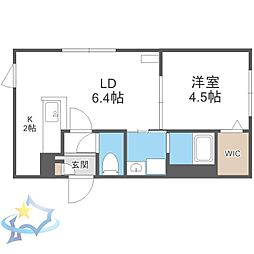 ラグジースペースS13 1LDKの間取図画像