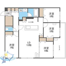 S-RESIDENCE南円山 4LDKの間取図画像