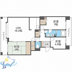 ダイアパレスガレリアシティウエストウィング 3LDKの間取図画像
