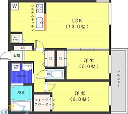 サムティ円山レジデンス 2LDKの間取図画像
