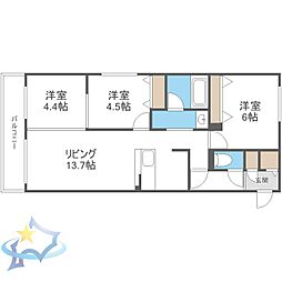 札幌市営東西線 西18丁目駅 徒歩15分 2階/-
