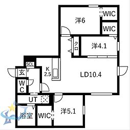 札幌市中央区南六条西13丁目マンション 3LDKの間取図画像