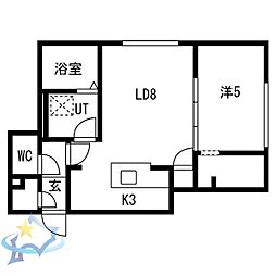札幌市中央区南九条西15丁目マンション 1LDKの間取図画像