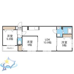 札幌市中央区南七条西16丁目マンション 3LDKの間取図画像
