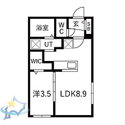 札幌市中央区北十三条西16丁目マンション 1LDKの間取図画像