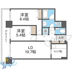 D'グラフォート札幌ステーションタワー 2LDKの間取図画像