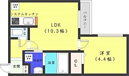 HALEXCELLENT 1LDKの間取図画像