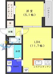 ange-sentier 1LDKの間取図画像