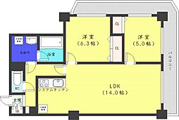 PRIMEURBAN札幌リバーフロント 2LDKの間取図画像