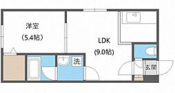 ブランノワールラヴィール南5条 1LDKの間取図画像