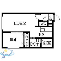 RS3-2 1LDKの間取図画像