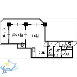 PRIMEURBAN札幌リバーフロント 1LDKの間取図画像