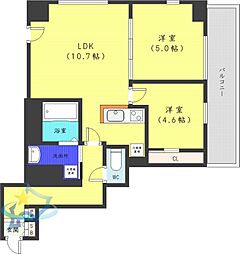 レジディアキタニジョウイースト2 2LDKの間取図画像