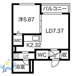 S-RESIDENCE西町 1LDKの間取図画像