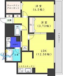 レシディア大通り西 2LDKの間取図画像