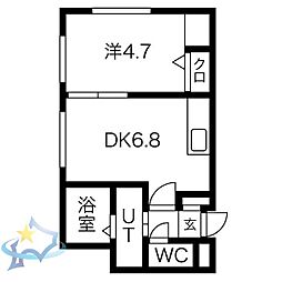 PRESENCES20 1DKの間取図画像