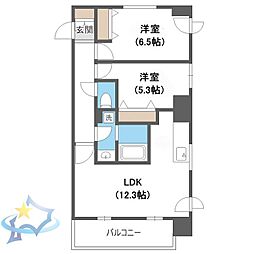 JPnoie円山表参道 2LDKの間取図画像