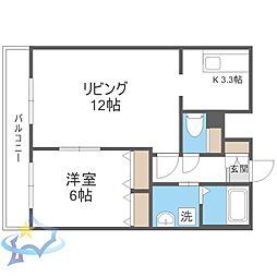 ボランハイツ山の手 1LDKの間取図画像