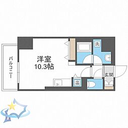 バロンドール ワンルームの間取図画像