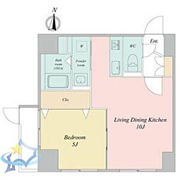 リーガ・ルーセント 1LDKの間取図画像