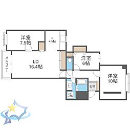 グレイス北円山旭堂第11マンション 3LDKの間取図画像