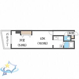 ミラバ札幌中央 1LDKの間取図画像