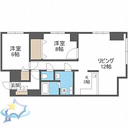 サンライズ5 2LDKの間取図画像