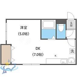 Wood611 1DKの間取図画像