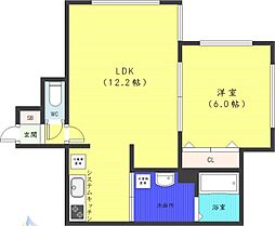 レユシール山鼻南 1LDKの間取図画像