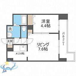 RESIDIASAPPORO-EKIMAE 1LDKの間取図画像