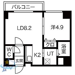 エクセレントプレイス宮の沢 1LDKの間取図画像