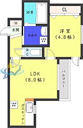 ル・ファール琴似 1LDKの間取図画像