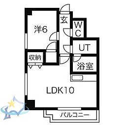 メゾンホクシン南10条 1LDKの間取図画像
