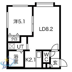 VILLALIBERTAS 1LDKの間取図画像
