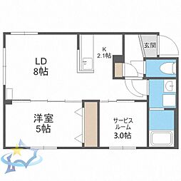 partire裏参道 1SLDKの間取図画像