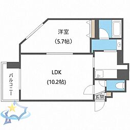 フォレスト円山 1LDKの間取図画像
