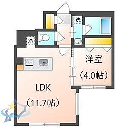 カレラ学園前 1LDKの間取図画像
