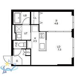 Villa41KOTONISAPPORO 1LDKの間取図画像