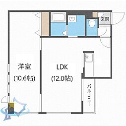 KDXレジデンス南三条 1LDKの間取図画像