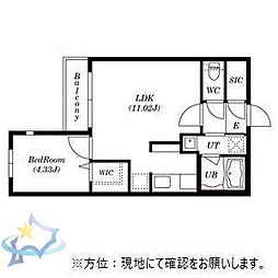フェーラシュヴァル 1LDKの間取図画像