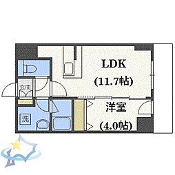 シティーコート北1条 1LDKの間取図画像