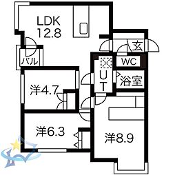 VICINATO 3LDKの間取図画像