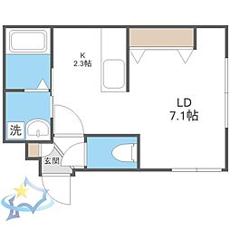 FLOSPROVA 1Kの間取図画像