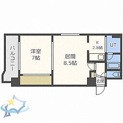 デュアンジュ北円山 1LDKの間取図画像