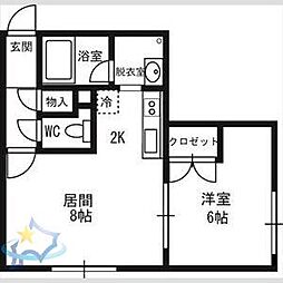 すいえん 1LDKの間取図画像