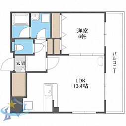 オクトブランシェ 1LDKの間取図画像